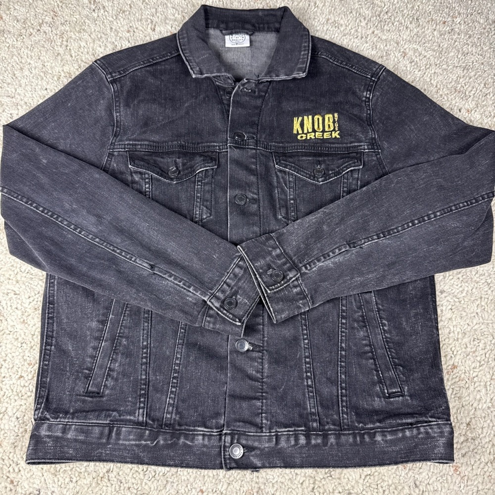 KNOB‎ CREEK Whiskey Casual Black Denim Button up Jacket Size Medium EUC